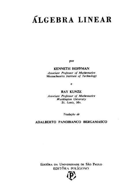 Algebra lineare hoffman e manuale della soluzione kunze. - Manuale di riparazione per escavatore volvo ec18c compatto.