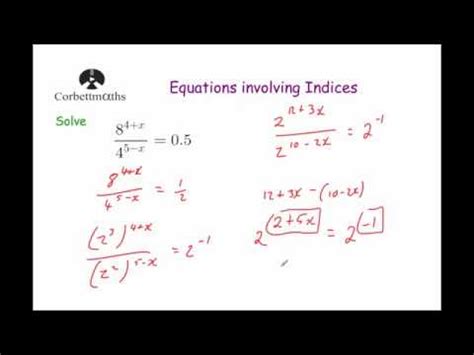 Algebra solving equations corbettmaths Math Index