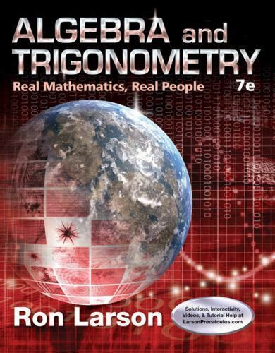Full Download Algebra And Trigonometry Real Mathematics Real People By Ron Larson