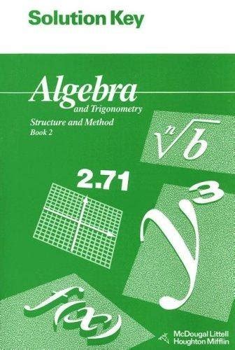 Read Algebra And Trigonometry Structure And Method Book 2 Solution Manual By Richard G Brown