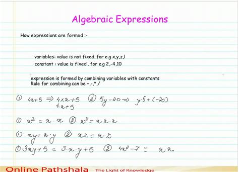 Algebraic Expression Form 2