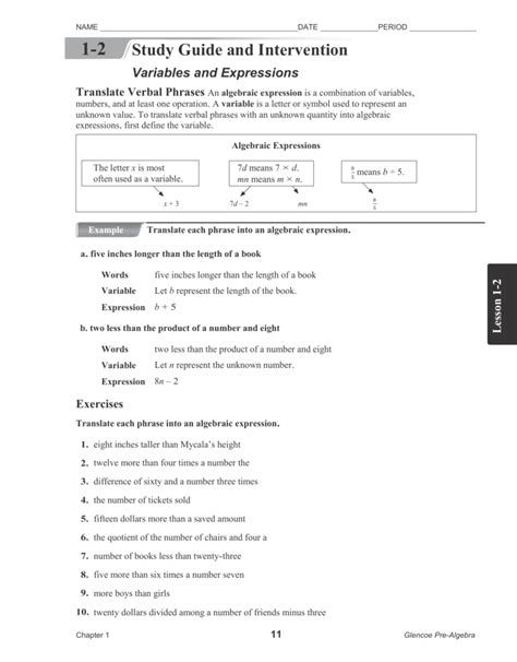 Algebraic expression study guide and intervention answers. - Manual de reparación fueraborda yamaha gratis.