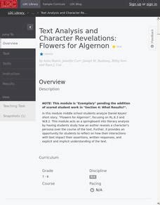 Algernon Revelations: Flowers for Text Analysis and Character