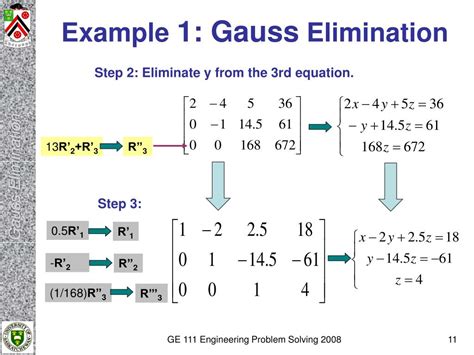 Algorithm for Gauss Elimination Without Pivoting