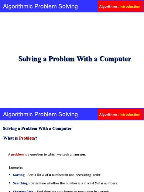 Algorithmic problem solving pdf.  In computing, we focus on the type of problems cat...