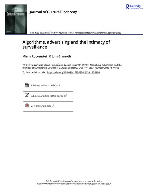 Algorithms advertising and the intimacy pdf