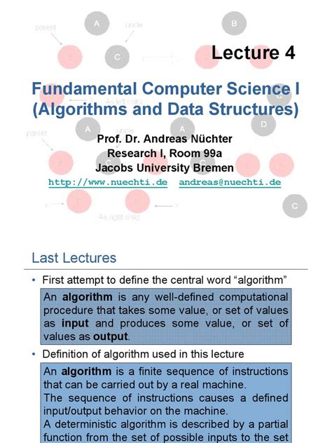 Algorithms and Data Structures 04a 1