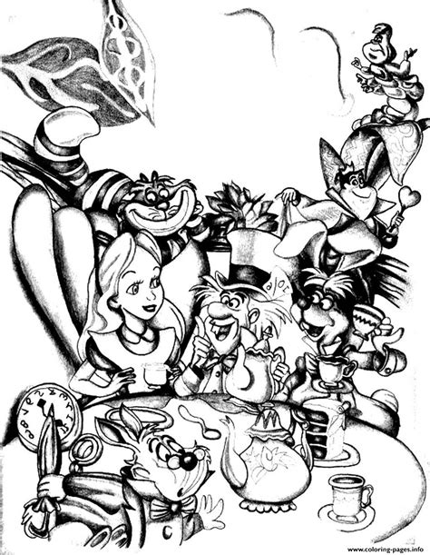 Alice In Wonderland Adult Coloring Pages