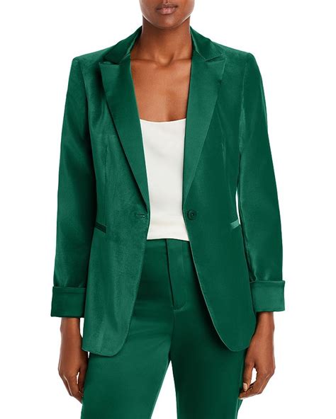 Alice and Olivia Breann Velvet Cuffed Blazer Bloomingdale