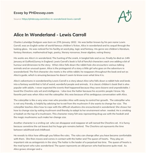Alice in Wonderland Essay