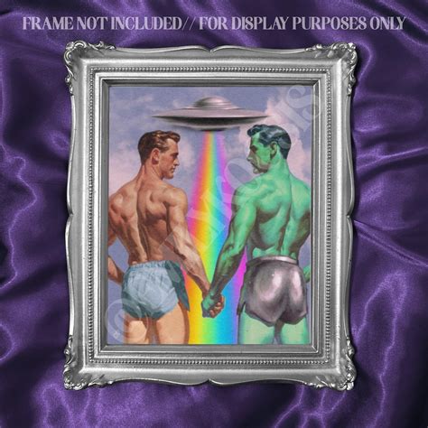 Alien Couple Wall Art – LGBTQ+ Pride Print “Out of