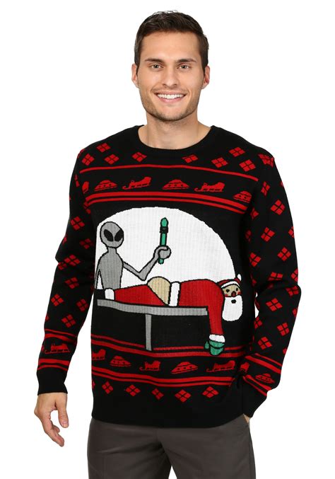 Alien Take Me to Your Dealer Ugly Christmas Sweater Mens