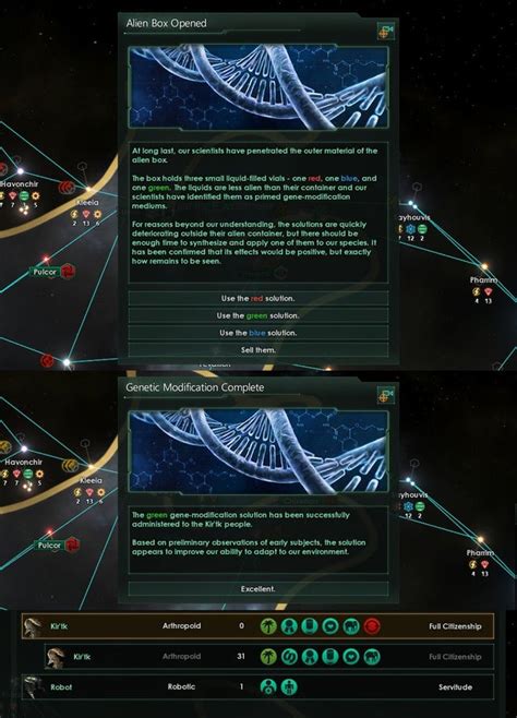 Alien box opened stellaris. Requirements: Has at least 1 science ship in orbit. Has a Scientist. Time to Research: Completed in 20 days. On Success: One of the following will happen: 20%: Triggers ship event Special Project Completed (anomaly.4012). 50%: Triggers ship event Special Project Completed (anomaly.4011). 
