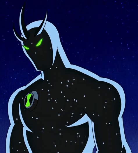 Alien X is Ben's Celestialsapien alien. Alien Force: Black humanoid with white outline. Body is covered in stars. Has three horns. Has green eyes. The Omnitrix is on his head. Omniverse: Similar to Alien Force. Has larger chin. Alien X is omnipotent, but only if his three personalities can agree on an issue Total: 6 (6 by Ben)Total: 15min3s/903s (15min3s/903s by Ben) Did not appear S1E13 X ... 