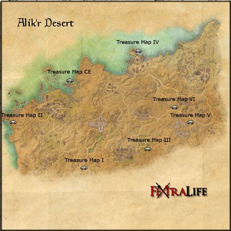 Alik'r Treasure Map V. ( view on map) Zone. Alik'r Desert. Location. The northeast of HoonDing's Watch, behind a gargoyle. Categories: Online-Places-Alik'r Desert. Online-Places-Treasure Maps. . 