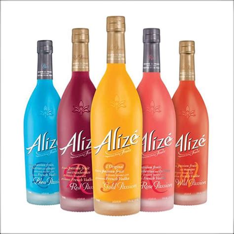 Alizé liquor. About Alizé Imported from France, all Alizé flavors begin with the intriguing and delectable blend of all-natural passion fruit and premium French vodka. Our master blenders then travel the world for exotic fruit flavors to infuse in each all-natural flavor combination, creating a refreshingly unique experience in every bottle. 