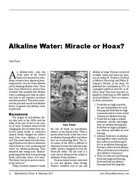 Alkaline Water Miracle or Hoax