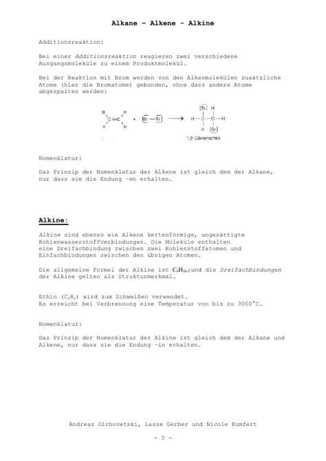 Alkane, Alkene, Alkine - GRIN