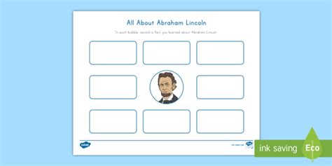 All About Lincoln Bubble Map Activity for Kids Twinkl