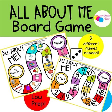 All About Me Board Game Printable