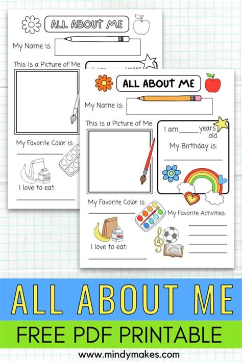 All About Me Template For Preschoolers