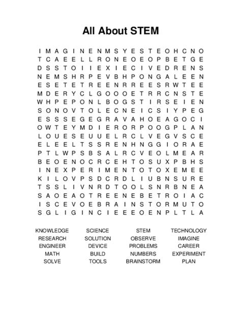 All About STEM Word Search