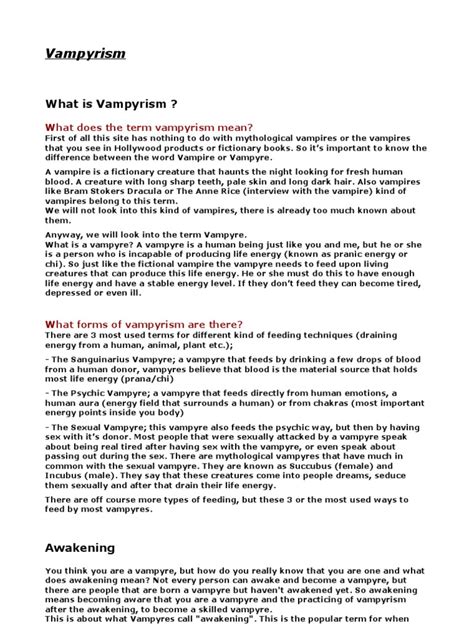 All About Vampyrism