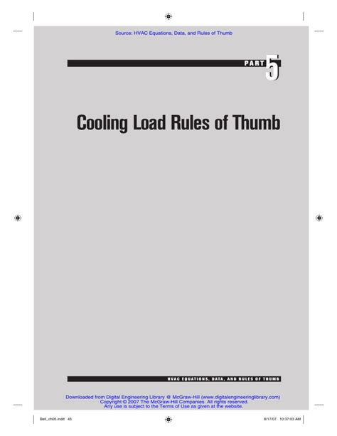 All Cooling Load Rules