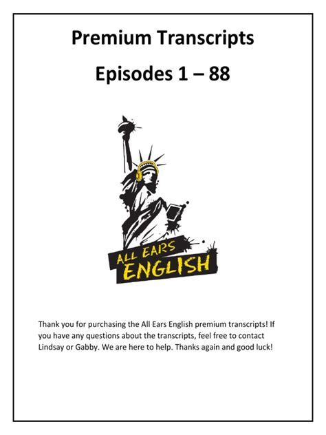 All Ears English Premium Transcripts 1 88