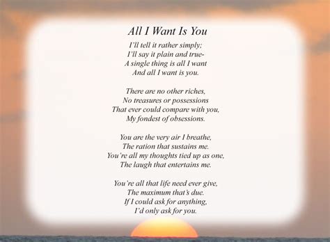 All I Want Is You - Free Love Poems