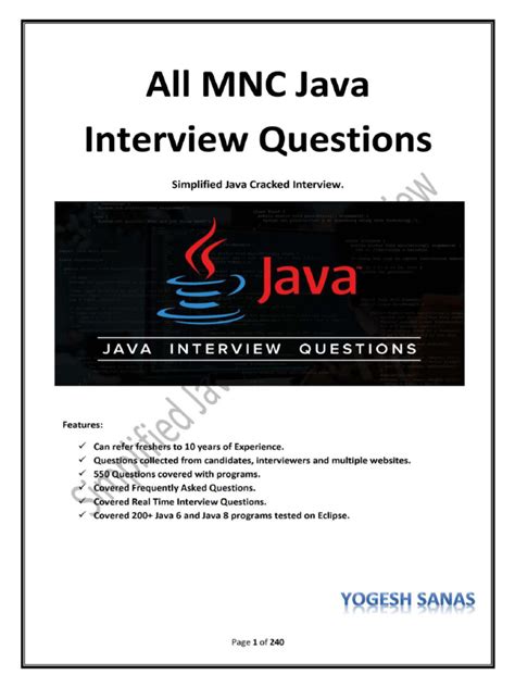 All MNC Java Interview Questions: Simplified Java Cracked Interview.