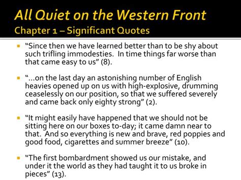 All Quiet On The Western Front Chapter 1 slidesharedocs