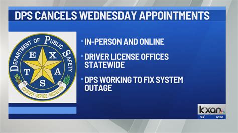 All Texas DPS driver license appointments canceled Wednesday due to system outage