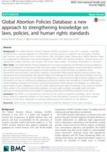 All about abortion.  WHO also maintains the Global Abortion Policies Database. ...