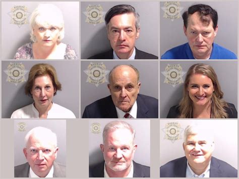 Donald Trump got his mug shot when he was arrested in Georgia. Here are all the mug shot photos from the Fulton County Jail, including Donald Trump, Rudy Giuliani, and Mark Meadows. Trump posted .... 