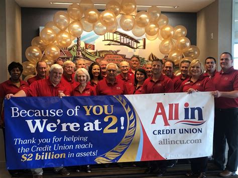 All In Credit Union will not ask for personal information such as online credentials, account numbers, or card numbers via email, voice, or text-messaging. All In with our Members Nationwide We have 5,000 branch offices at Credit Union Service Center locations nationally and in six foreign countries to serve you.. 
