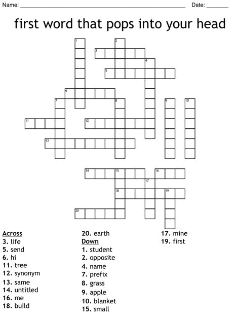All in your head crossword. Below you may find the answer for: Hole in the head crossword clue. This clue was last seen on Wall Street Journal Crossword October 14 2023 Answers In case the clue doesn’t fit or there’s something wrong please let us know and we will get back to you. If you are looking for older Wall Street Journal Crossword Puzzle Answers then we highly ... 