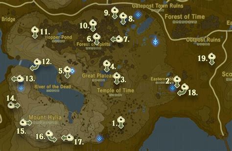 For the Korok seed locations in this region and the rest of BotW, check out our interactive map of Hyrule. Below you will find the locations for all 33 Koroks in the region, corresponding to this map:. 