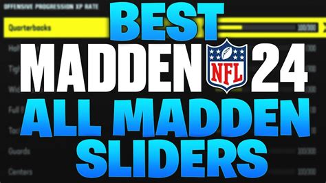 The best sliders set I've experienced in madden 24 is all-madd