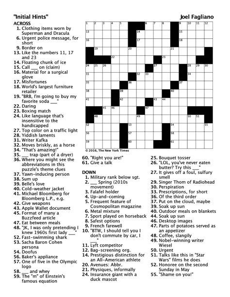 56A. That’s not a misspelling of the word “or” in your puzzle clue. “California o Nueva York” is correct. And since the clue is in Spanish, so must be the answer: Each …. 