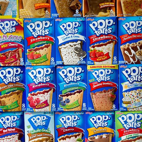 All pop tart flavors. Brightest Place Variety Pack Frosted Fruit Flavors Pop Tarts - Raspberry, Cherry, Blueberry, Strawberry Pop-Tarts 8 Count (Pack of 4) Plus Cleaning Cloth. 1 Count (Pack of 4) 3.0 out of 5 stars 4. $26.99 $ 26. 99 ($6.75/Count) FREE delivery Mon, Nov 6 on $35 of items shipped by Amazon. 