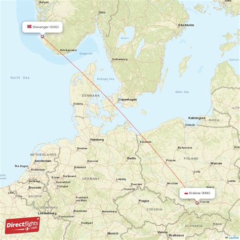 All scheduled direct (non-stop) flights from Krakow (KRK)