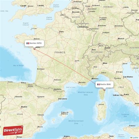 All scheduled direct (non-stop) flights from Nantes (NTE)