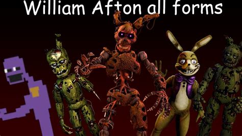 William Afton killed 5 children in 1985 and then more in 1987. William's death happened in 1993. William is bisexual. Williams afraid of being in tight/small Spaces. ... When William is in springtrap form, if you curse around him, the suit will go "family-friendly mode.