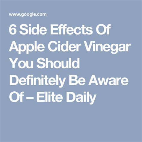 All you need to know about the side effects of apple …