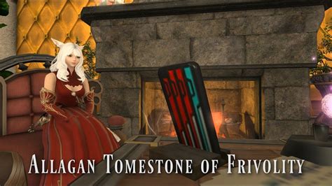 Allagan tomestone of frivolity ffxiv. Patch 6.4 will see several changes to Allagan tomestones, including the addition of a new type of tomestone and revisions made to previously existing ones. These revisions will result in the removal of all Allagan tomestones of aphorism. Players carrying this currency are encouraged to exchange it for Allagan tomestones of astronomy before the ... 