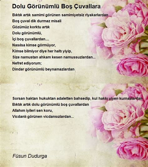 Allahım sen bilirsin Şiiri Füsun Dudurga . 