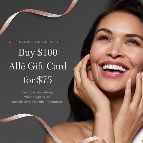 Alle gift card. Alle Members can purchase a $50 Botox Gift Card and get another $50 gift card FREE! To purchase, join Alle and set up your account before 11/15/23. Mark your calendar and get ready to buy! On 11/15/23, click on your Alle app or log in online to purchase. 