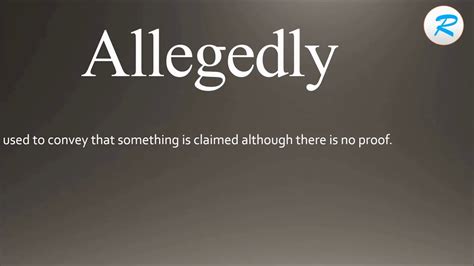 Allegedly - definition of allegedly by The Free Dictionary