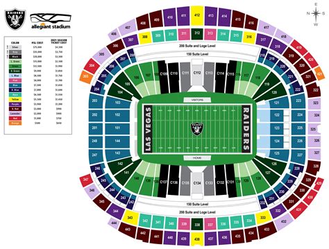 Allegiant Stadium seating charts for all events including seating charts for Las Vegas Raiders games, concerts, and ADA seating charts.